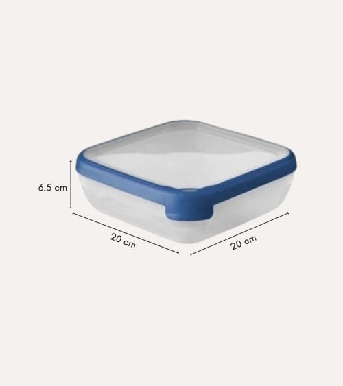Fiambrera Hermética Cuadrada Baja Grand Chef de Plástico Reciclado
