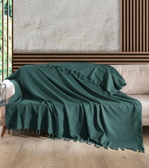 Cubrecama con Flecos de Algodón