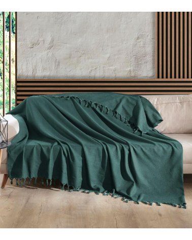 Cubrecama con Flecos de Algodón