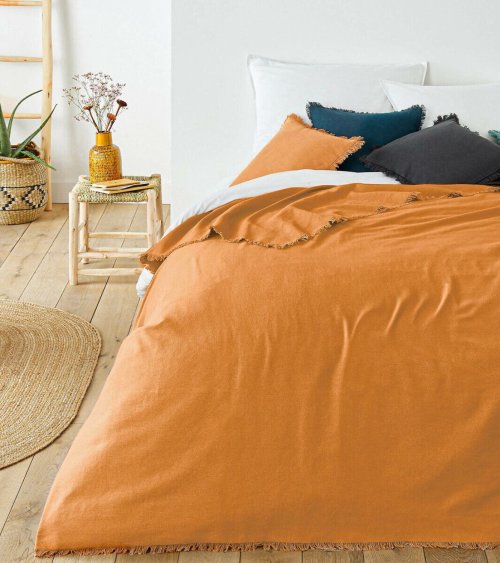 Cubrecama con Flecos de Algodón