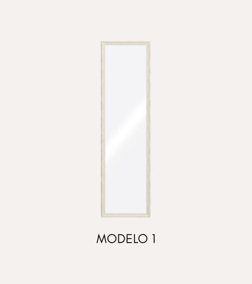 Espejo para Puerta con Marco de Acabado Madera Suave