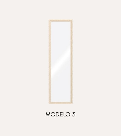 Espejo para Puerta con Marco de Acabado Madera Suave