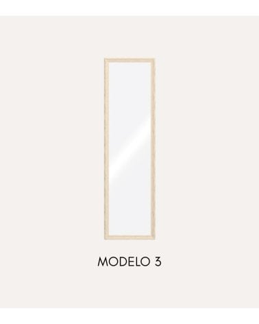 Espejo para Puerta con Marco de Acabado Madera Suave