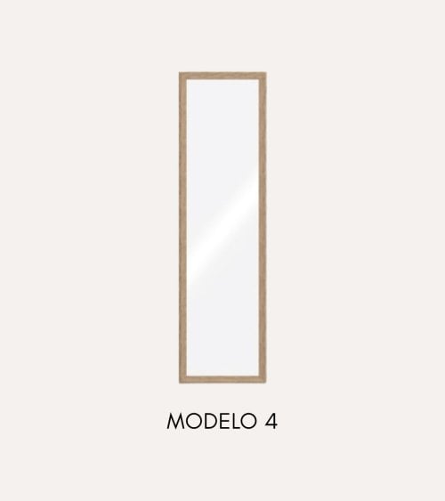 Espejo para Puerta con Marco de Acabado Madera Suave
