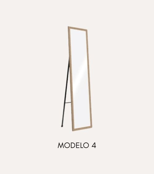 Espejo de Pie Vestidor con Marco de Acabado Madera Suave