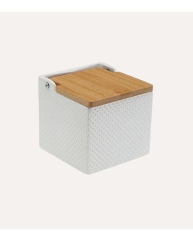Salero Abejas de Dolomita y Tapa de Bambú