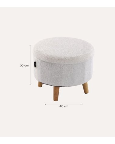 Puff de Almacenaje Teddy de MDF y Poliéster