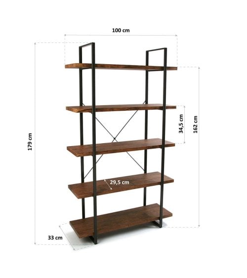 Estantería Estilo Industrial de 5 Niveles