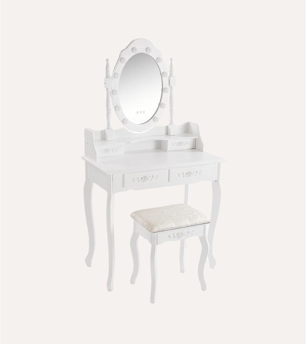 Tocador Charm con Taburete y Luces LED