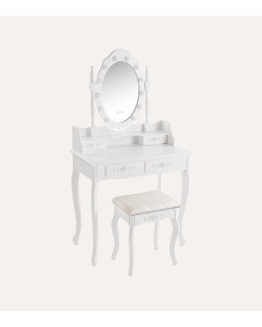 Tocador Charm con Taburete y Luces LED