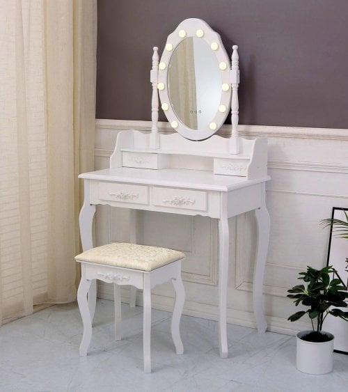 Tocador Charm con Taburete y Luces LED