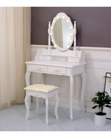 Tocador Charm con Taburete y Luces LED
