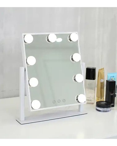 Espejo con 9 Bombillas LED con Soporte