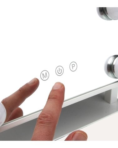 Espejo con 9 Bombillas LED con Soporte