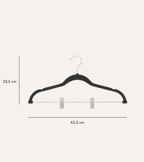 Percha con Pinzas de Terciopelo