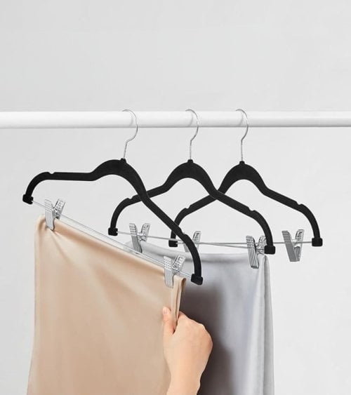 Percha con Pinzas de Terciopelo