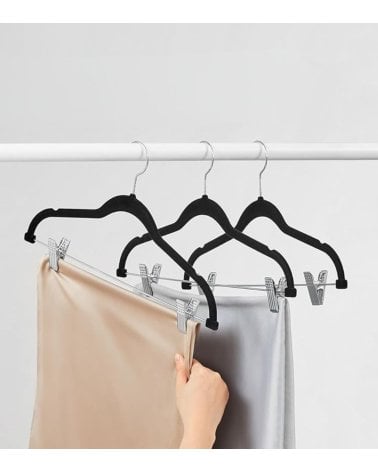 Percha con Pinzas de Terciopelo