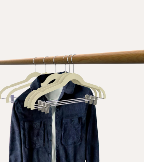 Percha con Pinzas de Terciopelo