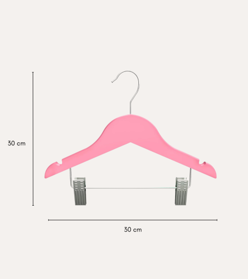 Set de 3 Perchas Infantil con Pinzas de Madera