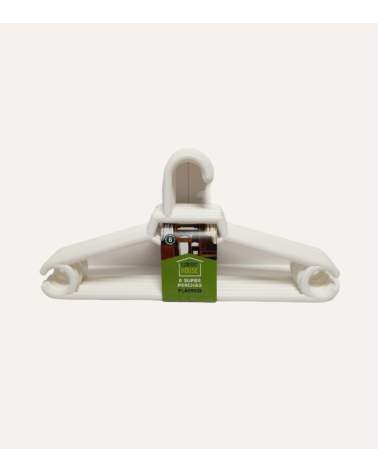 Set de 6 Perchas Doble Grueso de Plástico