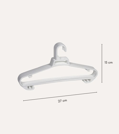 Set de 6 Perchas Doble Grueso de Plástico