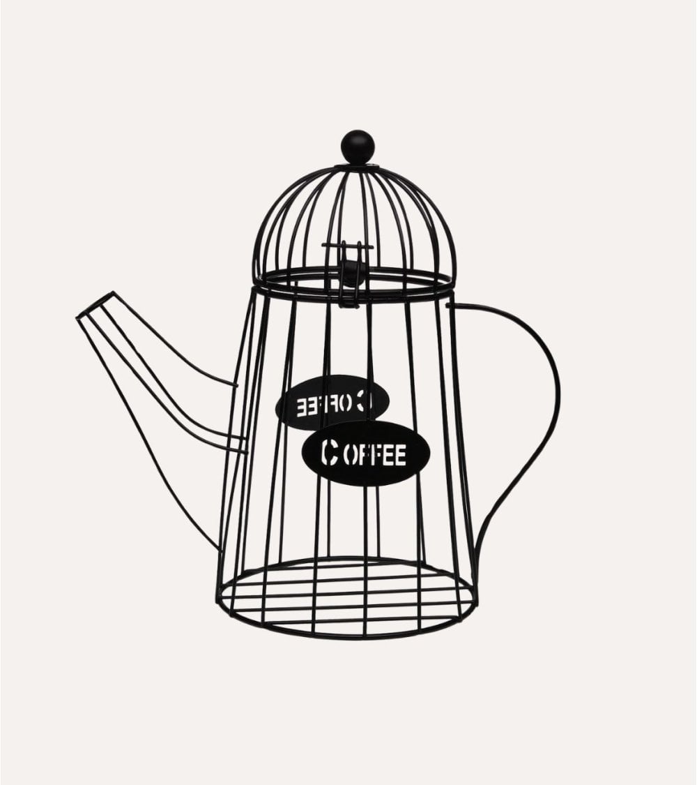 Portacápsulas en Forma de Cafetera de Metal