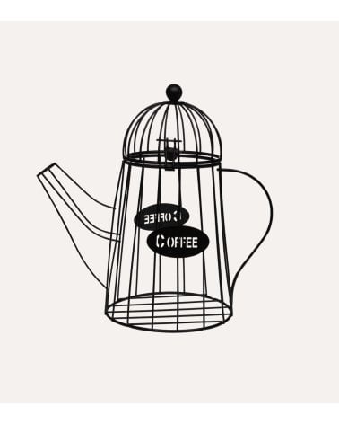 Portacápsulas en Forma de Cafetera de Metal