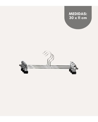 Set de 3 Perchas con Pinzas de Metal