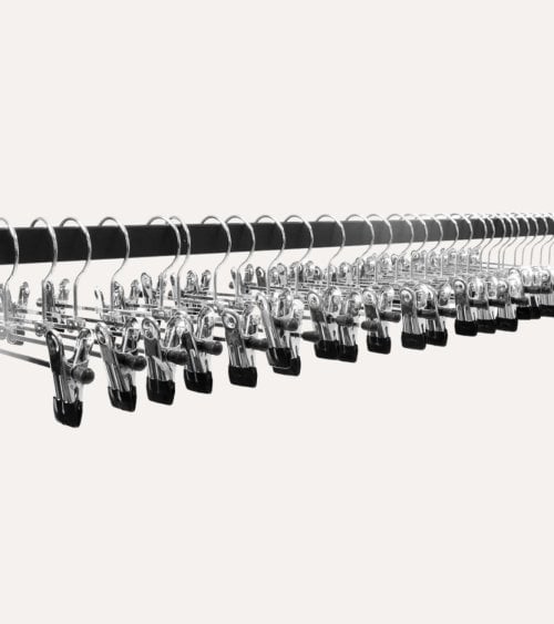 Set de 3 Perchas con Pinzas de Metal