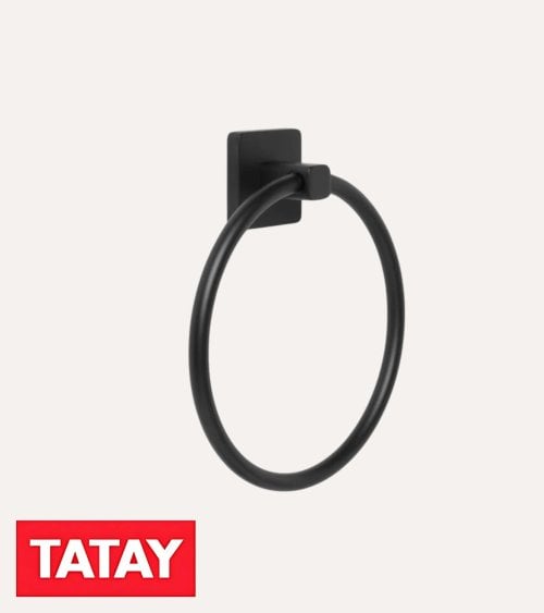 Aro Toallero Nero de Acero Inoxidable