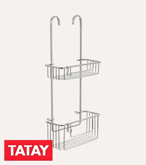 Estante para Ducha con 2 Niveles de Aluminio