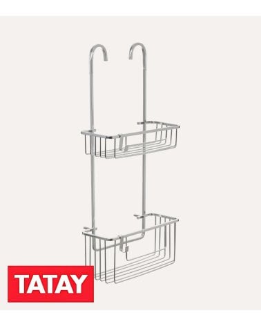 Estante para Ducha con 2 Niveles de Aluminio