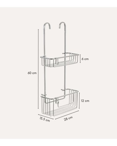 Estante para Ducha con 2 Niveles de Aluminio