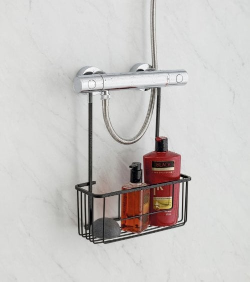 Estante para Ducha Nero con Un Nivel de Aluminio