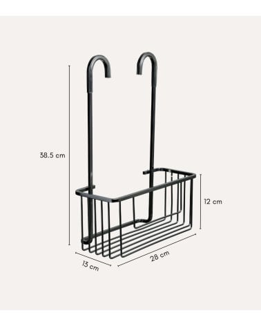 Estante para Ducha Nero con Un Nivel de Aluminio