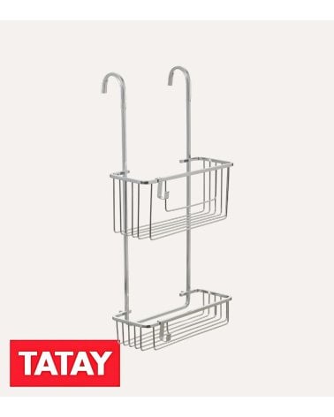 Estante para Ducha con 2 Niveles Disparejos de Aluminio