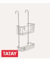 Estante para Ducha con 2 Niveles Disparejos de Aluminio