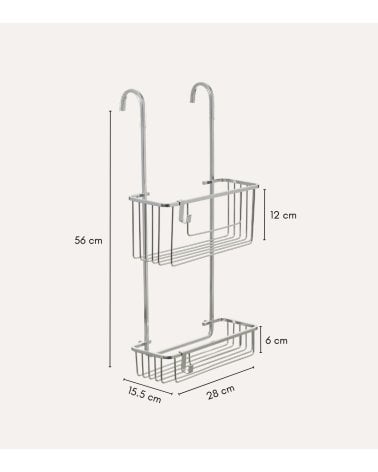 Estante para Ducha con 2 Niveles Disparejos de Aluminio