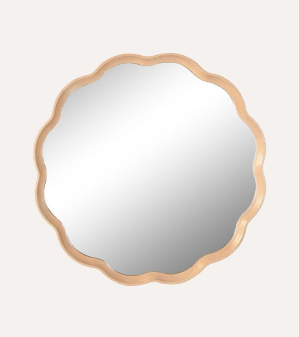 Espejo de Flor con Marco de Roble y Cristal