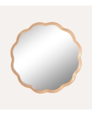 Espejo de Flor con Marco de Roble y Cristal