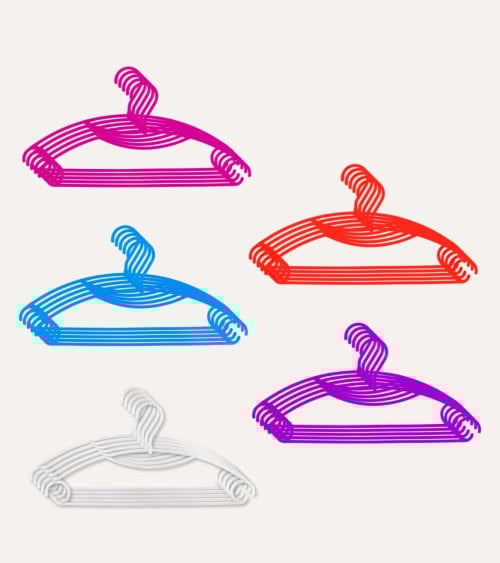 Set de 5 Perchas Giratorias de Colores de Plástico