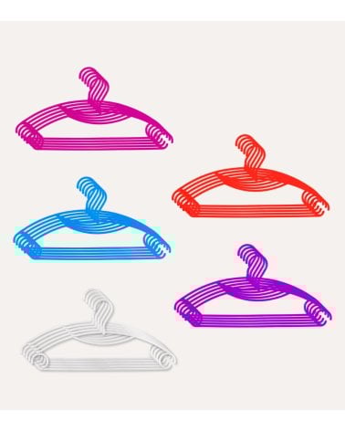 Set de 5 Perchas Giratorias de Colores de Plástico