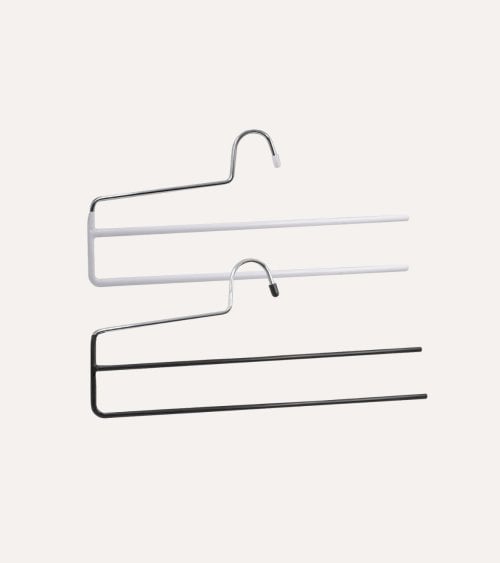 Percha para 2 Pantalones con Lado Abierto de Metal