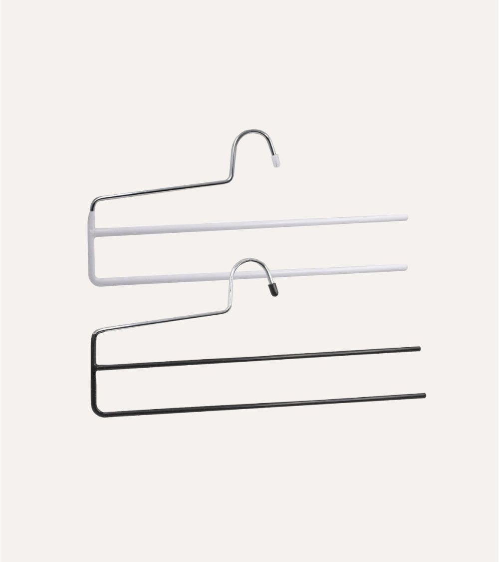 Percha para 2 Pantalones con Lado Abierto de Metal