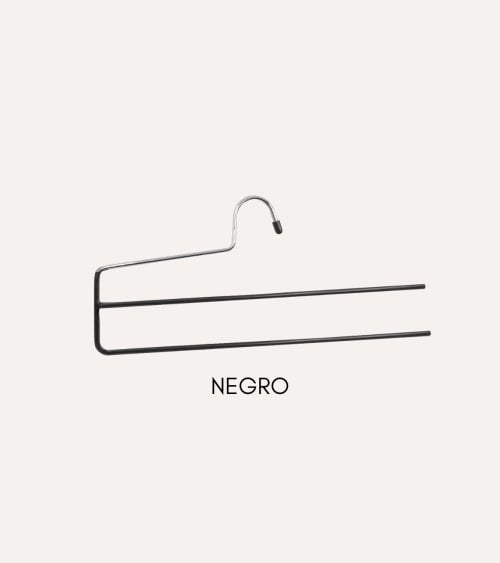 Percha para 2 Pantalones con Lado Abierto de Metal