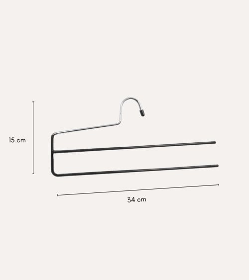 Percha para 2 Pantalones con Lado Abierto de Metal