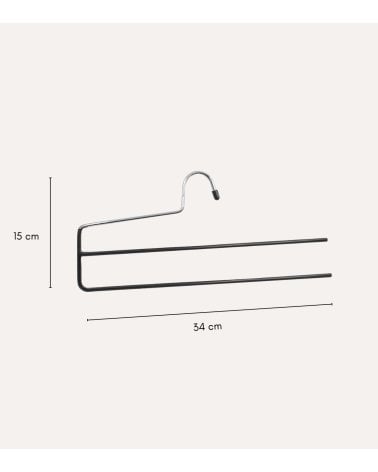 Percha para 2 Pantalones con Lado Abierto de Metal