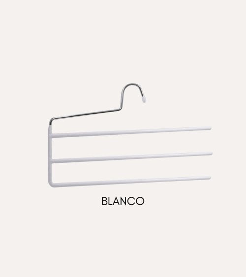 Percha para 3 Pantalones con Lado Abierto de Metal