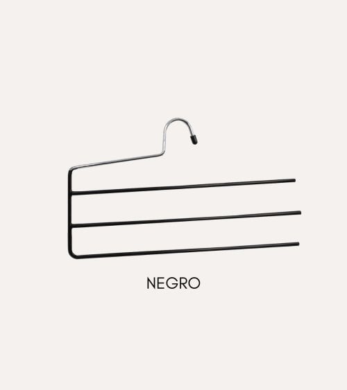 Percha para 3 Pantalones con Lado Abierto de Metal