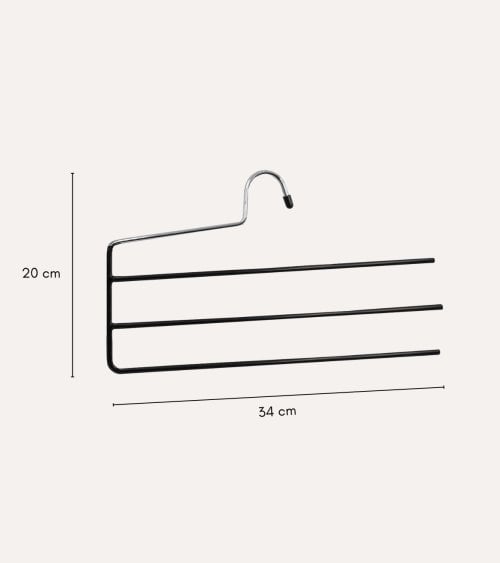 Percha para 3 Pantalones con Lado Abierto de Metal